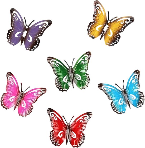 24 stuks vlinder-muurstickers, 3D decoratieve vlinders, 3D met magnetische vlinders, afneembare vlinder, ideaal voor decoraties, rood