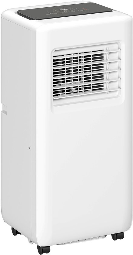 Mobiele airco 9000 BTU HOMCOM, koelen ontvochtigen ventileren, 24u timer, afstandsbediening, kindveilig, wit