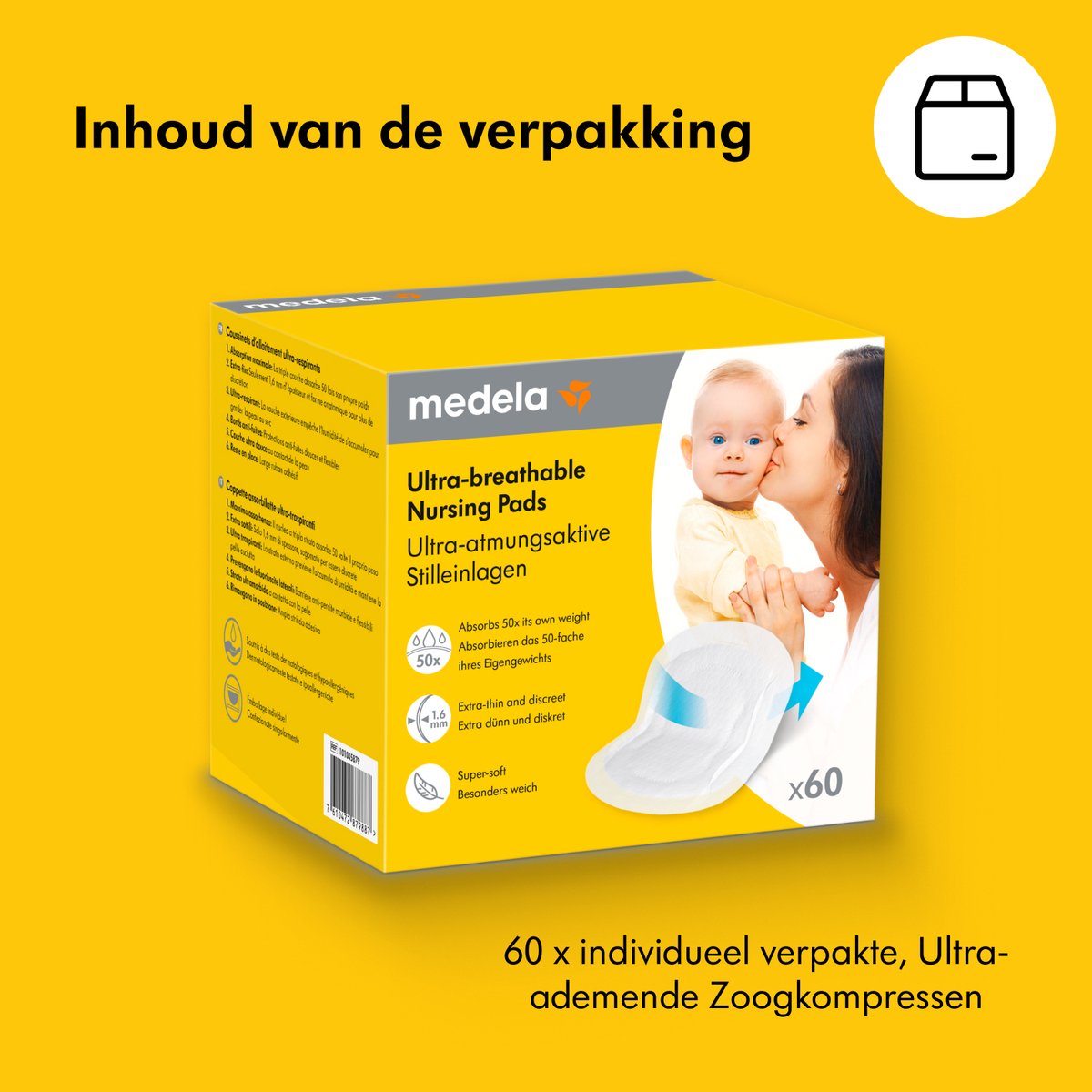 Medela - Ultra‑Ademende Zoogcompressen - 60 stuks thumbnail 2