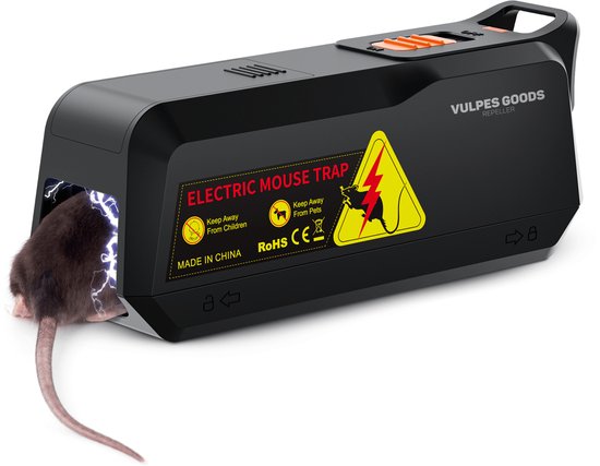 Vulpes Goods® Verjager - Elektrische Muizenval – Effectieve Muizenval voor Binnen - Batterijen & USB - Veilig, Hygiënisch & Duurzaam - Nieuw