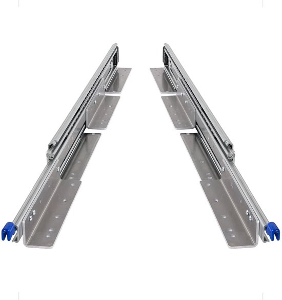 BRASOM Glissières de tiroir avec montage inférieur et supports de tiroir - 2 pièces - 1400 mm - 56 pouces - Capacité de charge 250 kg - Système de guidage de tiroir - Roulements à billes - Avec serrure