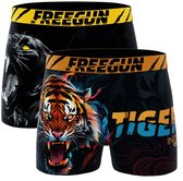 Freegun jongens boxershorts - microvezel - 2-pack - maat 140/152 - Tijger/panter