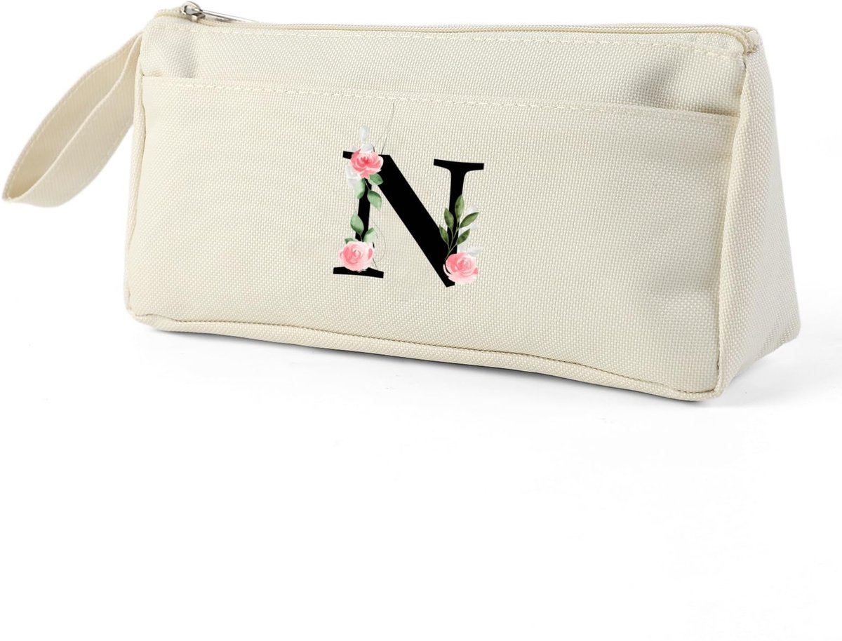 Gepersonaliseerd Etui met Naam (A-Z) - Modern Design Pennenzak - Cadeau voor Leraar & Student