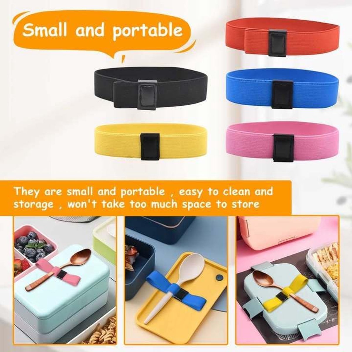 iplusmile 24Pcs band lunch container elastic bands double layer band lunch box bento elastic bands elastic bands for lunch cases portable bento belt travel goods