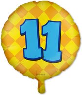 LUQ – Folie Ballon Happy Party 11 Jaar – Veelkleurig Design – Luxe Verjaardag Decor – Feest Versiering – Helium Ready