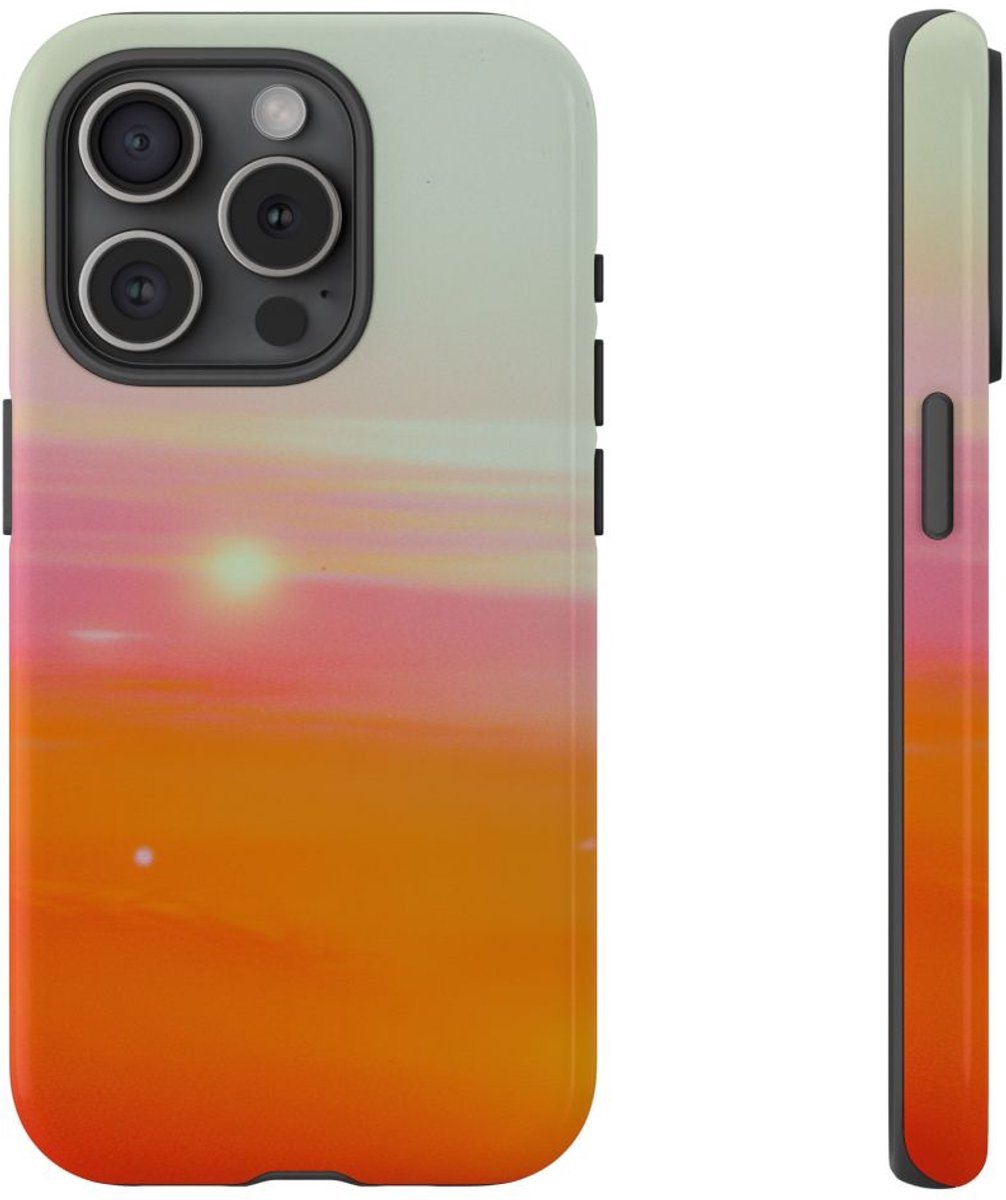 Abstracte Zonsondergang Kleuroverloop – Telefoonhoesje Geschikt voor iPhone 15 Pro