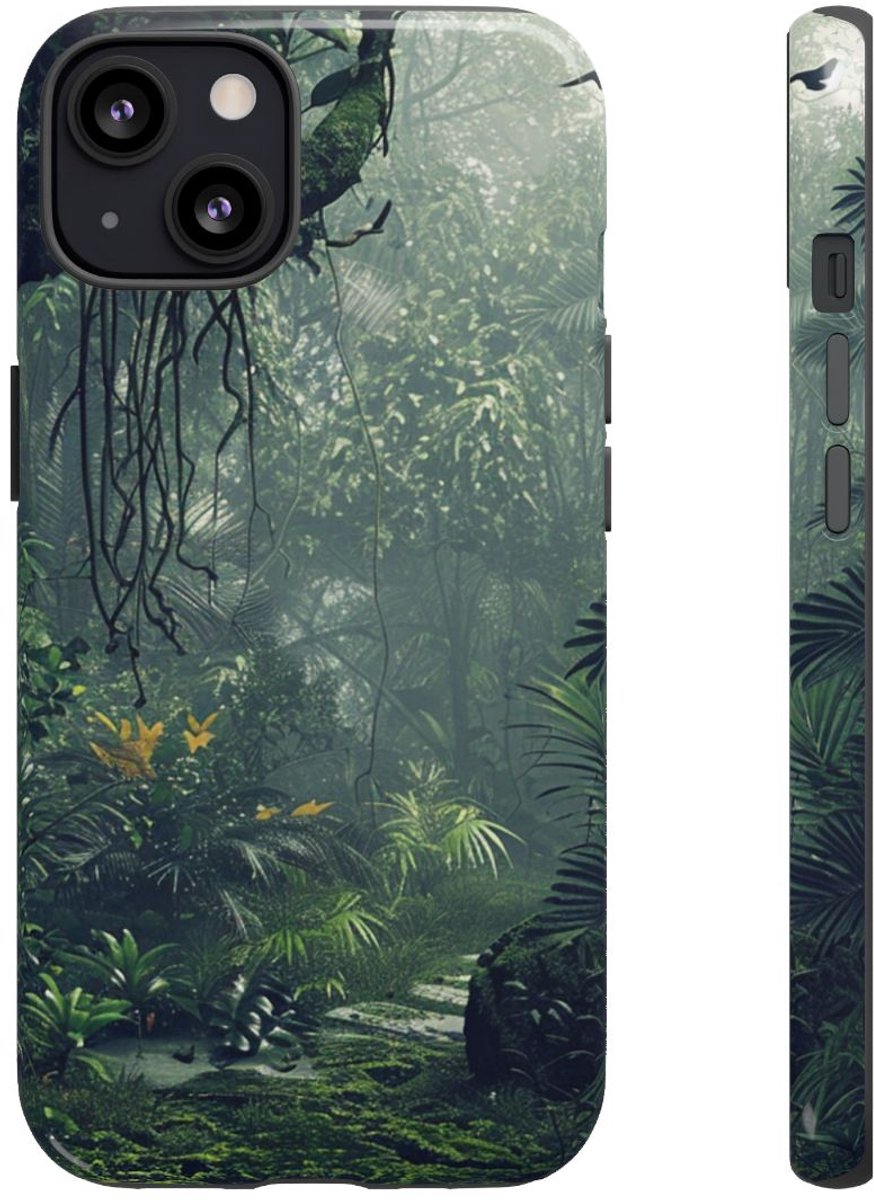 Dichtbegroeid Groen Junglepaden – Telefoonhoesje Geschikt voor iPhone 13