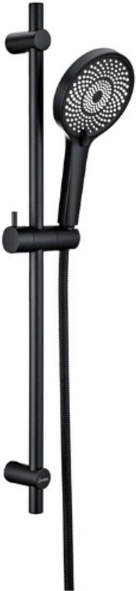 Thuys – Douchestangset 70 Cm Zwart – Doucheset – Met 3 Straals Handdouche – Douchekop Met Slang En Verstelbare Houder