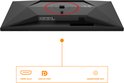 Achterkant van een AOC gaming monitor met poorten: HDMI 2.0, Display Port en hoofdtelefoonuitgang.