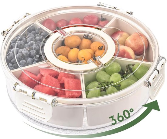 QGGTQG Snackbox met 4 vakken, 2 stuks, roestvrij staal, 600 ml