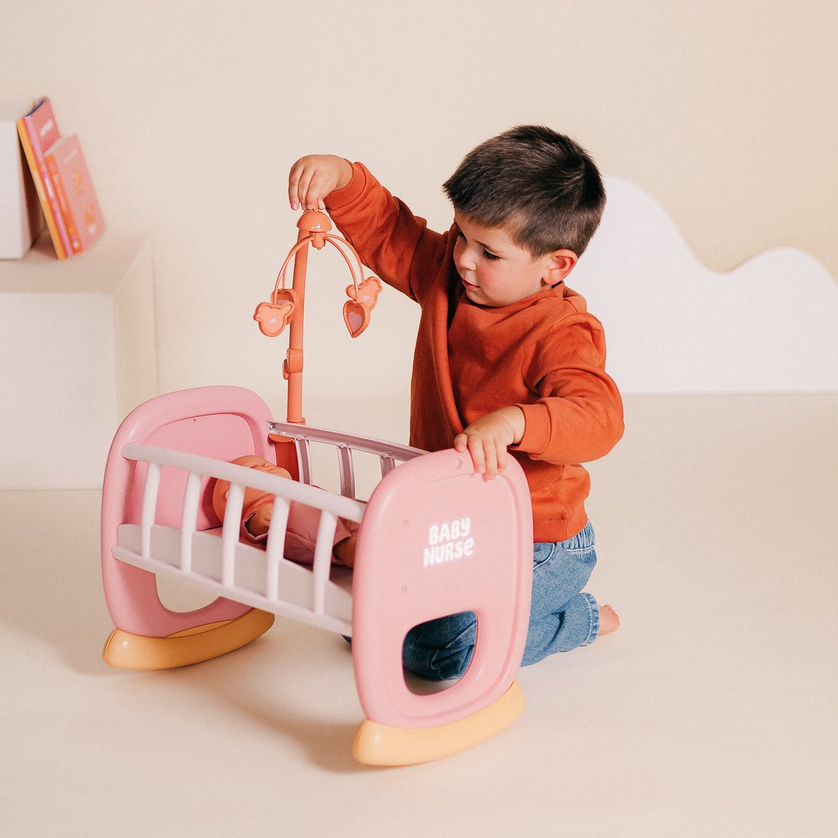 Smoby - Poppenmeubel Baby nurse - wieg en poppenbedje - voor pop tot 42cm – foto 3