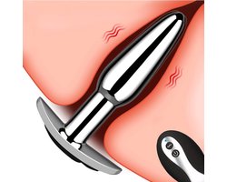 Lzwintrading - Buttplug Vibrator met Afstandsbediening - Vibrators voor Vrouwen & Mannen - Prostaat Stimulator - Metalen Butt Plug met 10 Vibratie Standen - Sex Toys voor Koppels - Anale Speeltjes - Vibrerende Buttplug