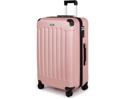 TAN.TOMI Reiskoffer Groot 76x49x30 – 100L – Grote Trolley Koffer met 4 Wielen & Cijferslot – Handbagage & Ruimbagage – Lichtgewicht & Stevig - Roségoud