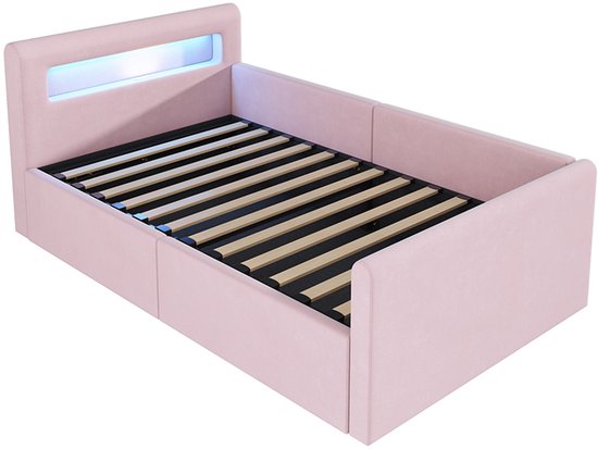 140x200 cm opbergbed met led-verlichting en USB-poorten