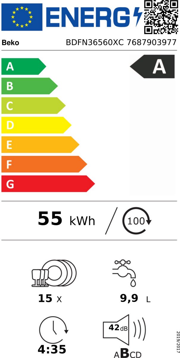 Beko BDFN36560XC, Vrijstaand, Volledige grootte (60 cm), Grijs, Zwart, Touch, LED – foto 2