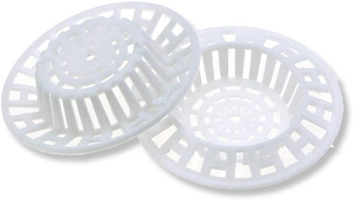 2-pack keukengootsteenfilters- herbruikbare plastic badkamergootsteenzeef- 7 cm- wit- eenvoudig en prachtig ontwerp