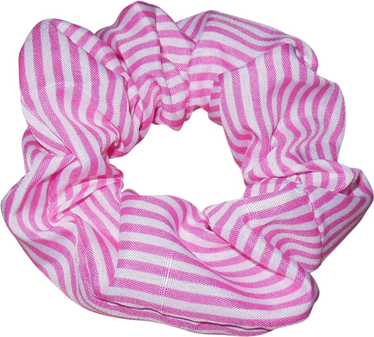 Scrunchie gestreept roze-wit