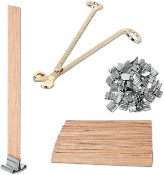 420 stuks houten lonten voor het maken van kaarsen, met 100 knetterende