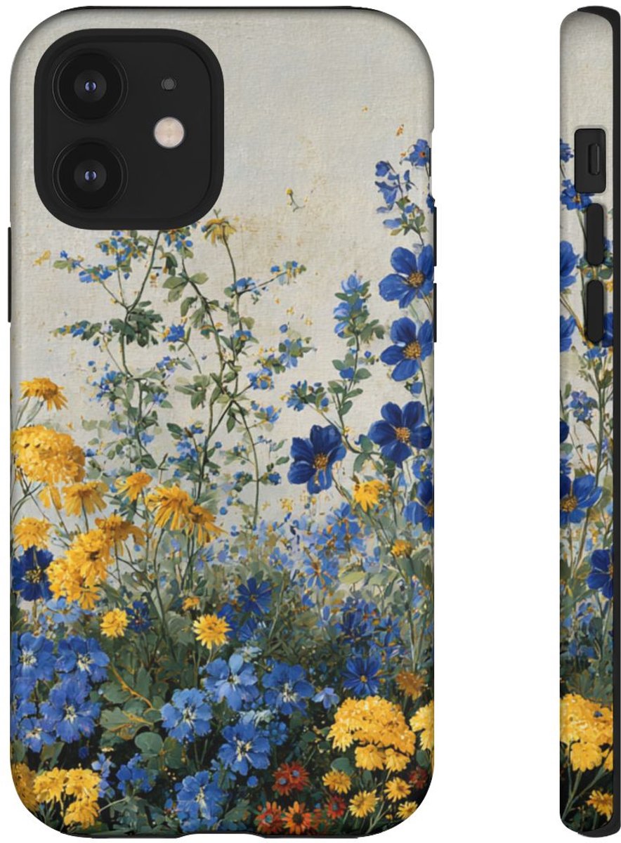 Blauwe en Gele Wilde Bloemen – Telefoonhoesje Geschikt voor iPhone 12