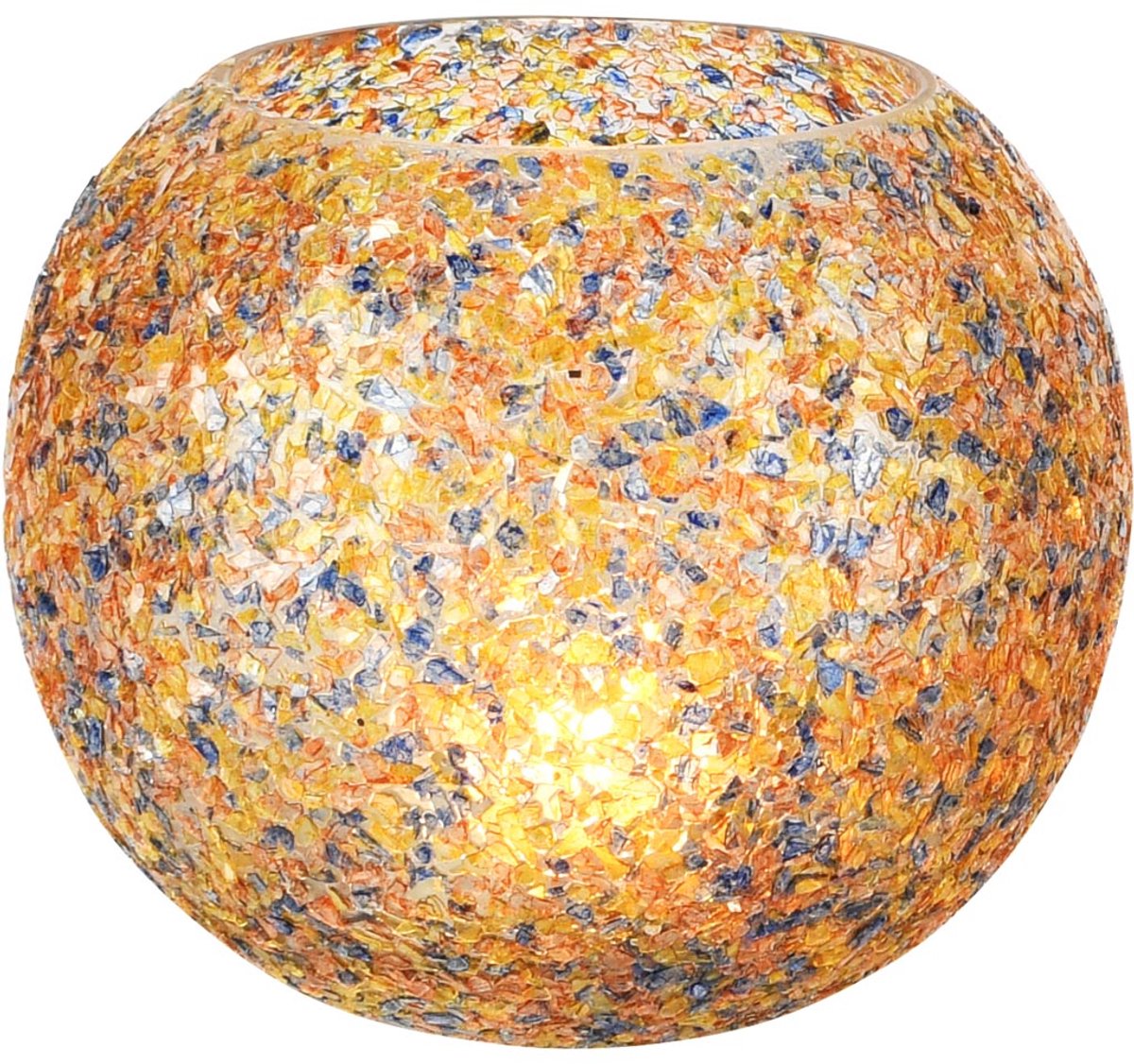 dekoratief Theelichthouder 'Multi Madness', glas, 14x14x12cm | A258268 Goud