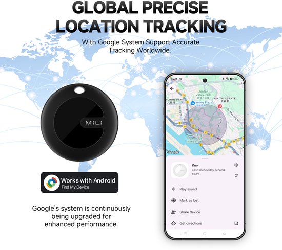 Mili MiTag Go GPS Bluetooth Tracker cho Android Keys Finder và Pet