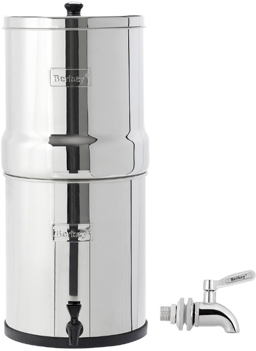 Big Berkey Set: Waterfilter 8,5L + RVS kraantje