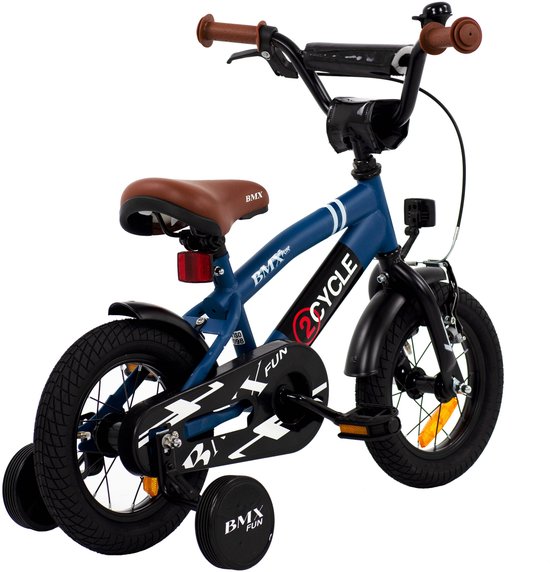 2Cycle BMX Fun kinderfiets 12 inch (2 tot 4 jaar) voor jongens blauw — afbeelding 4