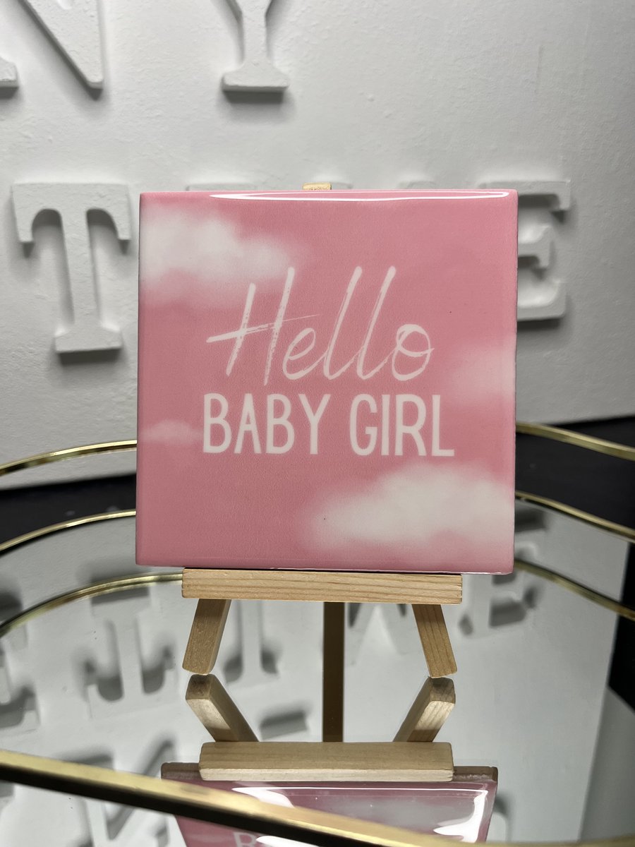Tegeltje "Hello Baby Girl" | Viva Femme | Tegeltjes met tekst