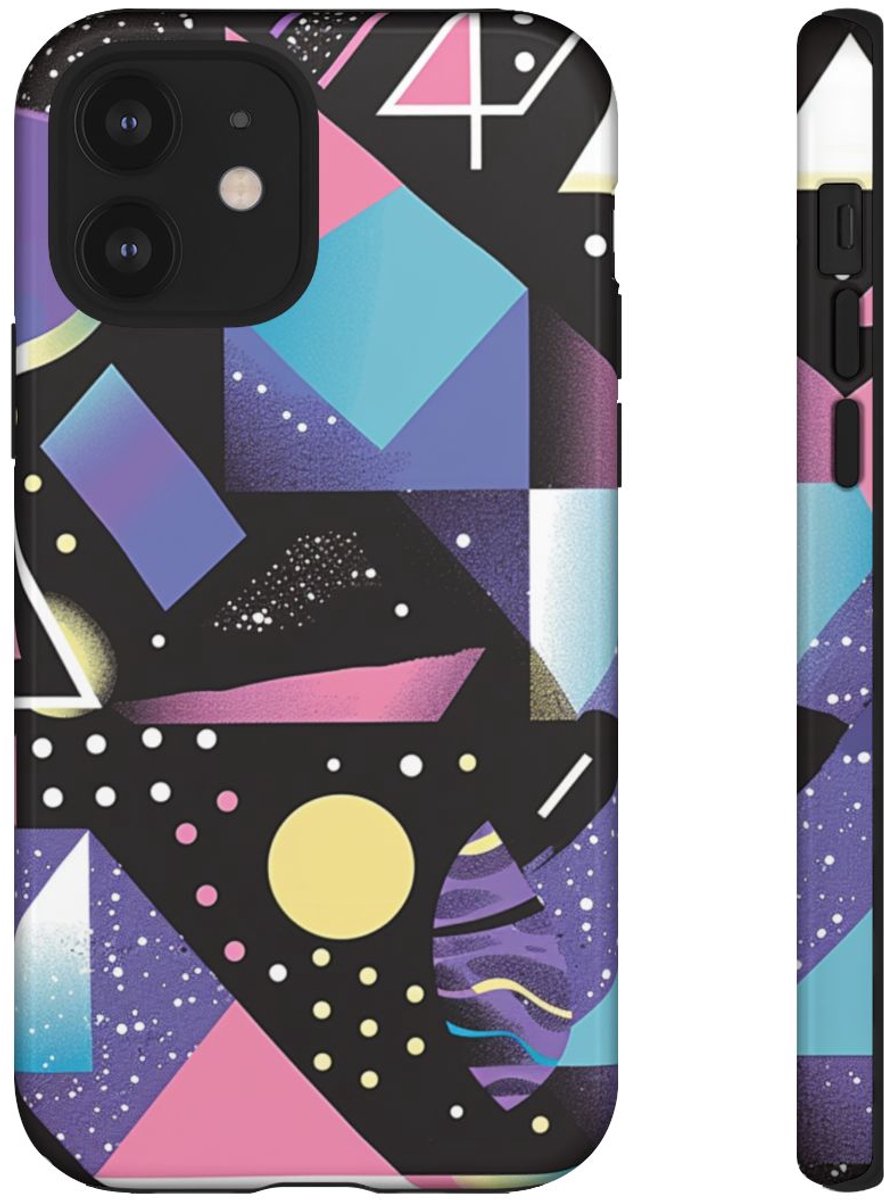 Geometrisch Vaporwave Abstract Patroon – Telefoonhoesje Geschikt voor iPhone 12