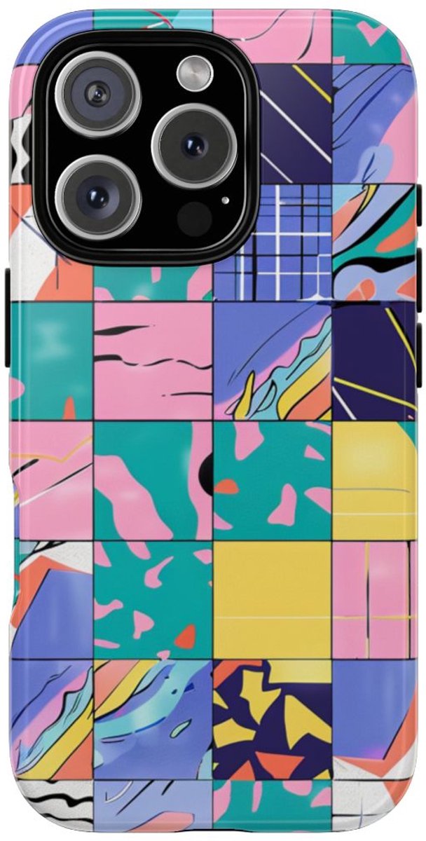 Kleurrijk Abstract Geometrisch Patroon – Telefoonhoesje Geschikt voor iPhone 16 Pro