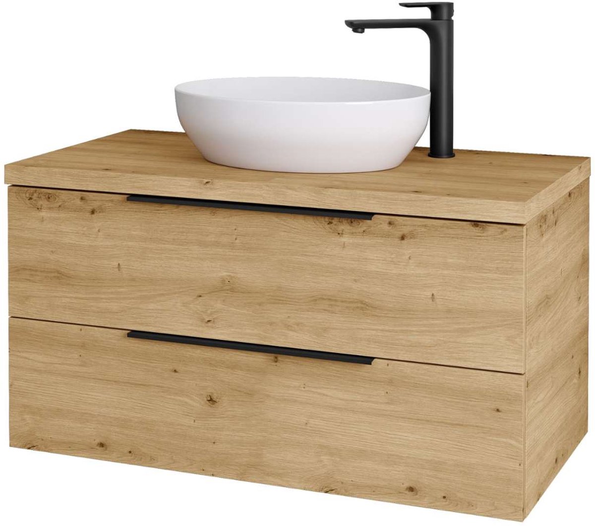 kielle Idolio - Kast inclusief wastafelblad 100x54x50 cm, met uitsparing, karamel 50024101
