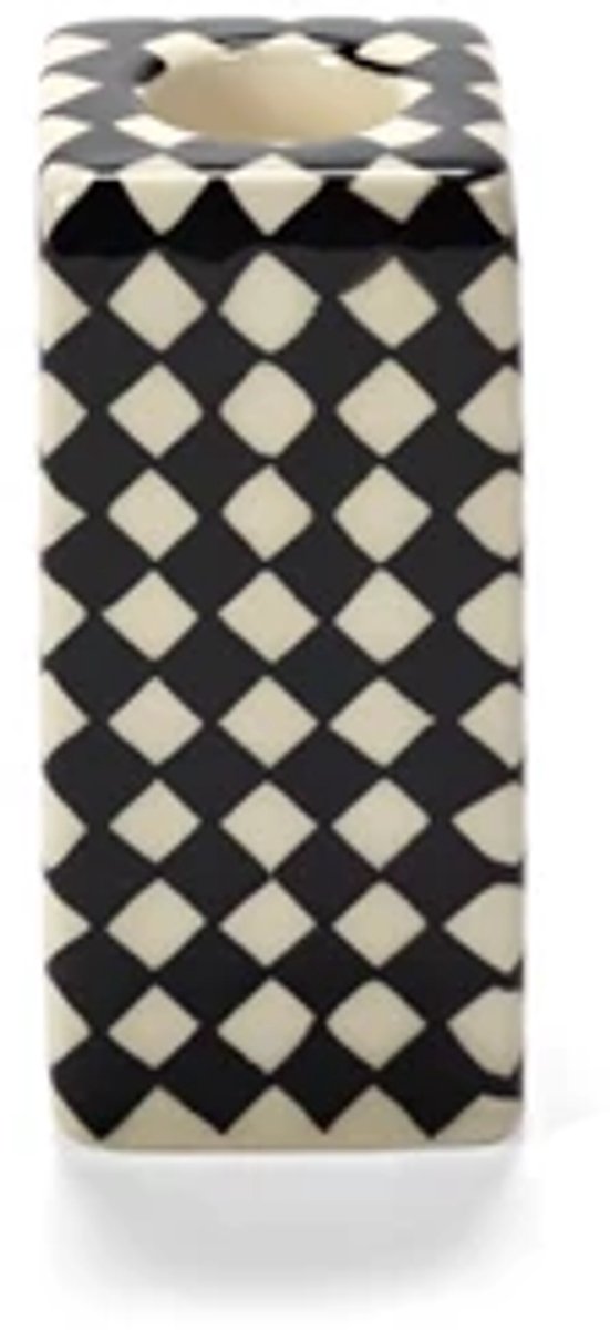 Serax Wouters & Hendrix Les Objets Mouleversants kandelaar N°1 4.5x4.5cm H10cm zwart / wit zwart-wit