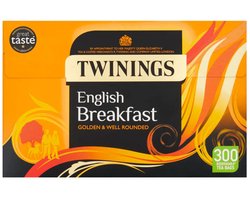 Twinings English Breakfast Tea 300 Theezakjes - 100% Zwarte Thee Suikervrij, Vegan, Biologisch Afbreekbare Theezakjes | Natuurlijk & Duurzaam met Kajal Sticker