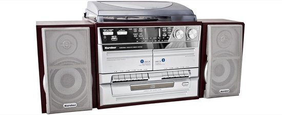 Set stéréo WNHB® avec platine vinyle - Système musical tout-en-un avec Bluetooth , USB et Radio FM