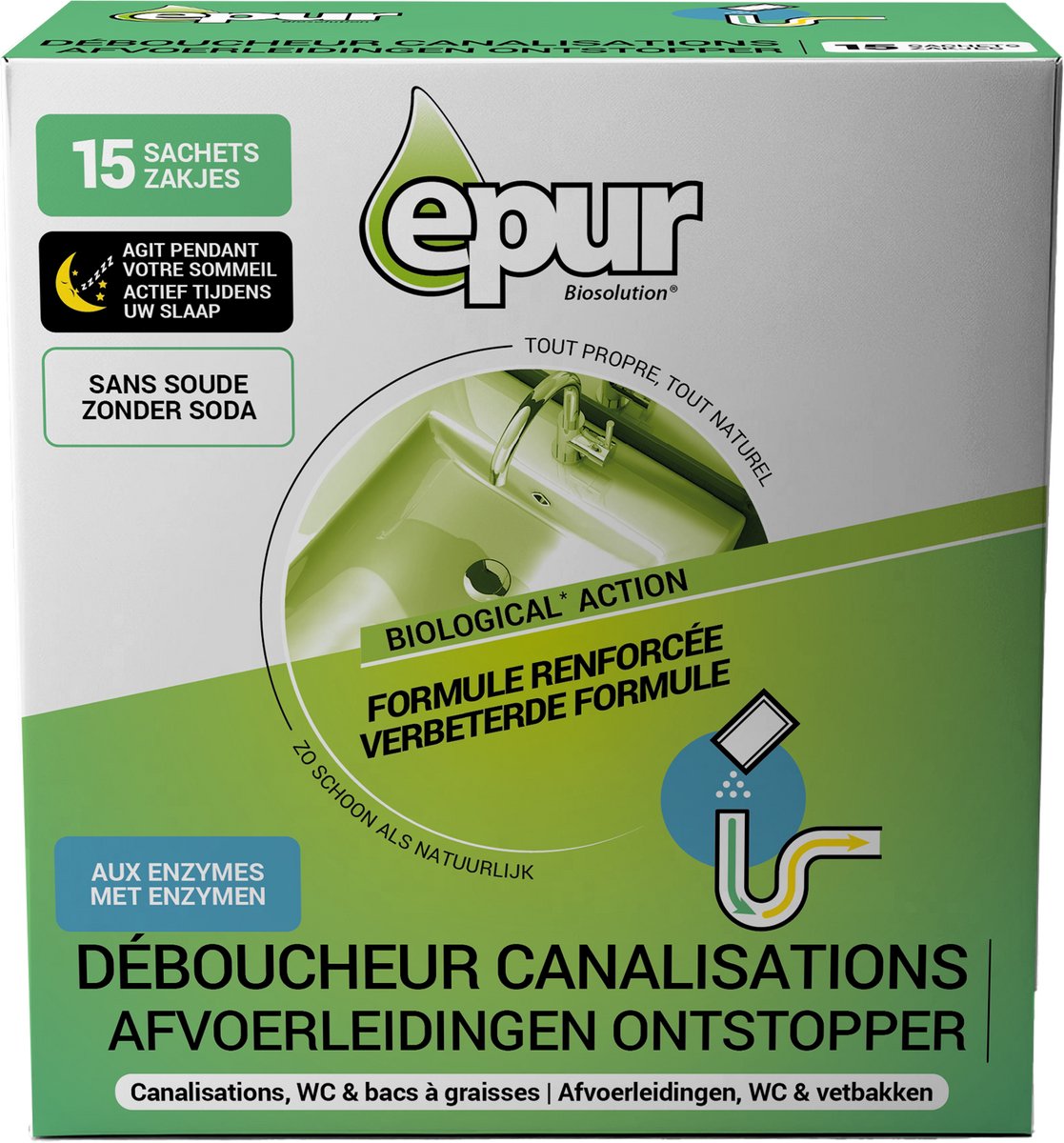 Epur - Ontstopper afvoerleidingen in zakken - 15x35gr
