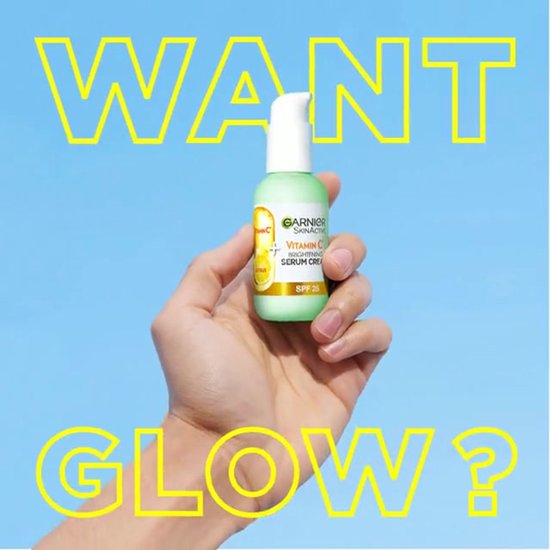 Garnier SkinActive - Glow Booster Serum Cream met Vitamine C* en SPF 25 - 2-in-1 serum & crème - Serum Vitamine C* - Hydrateert & Laat Stralen - 50ml