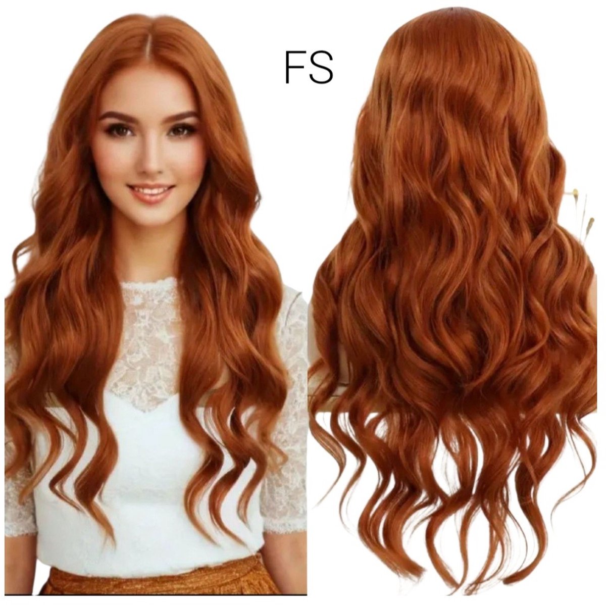 Rode Front Lace Pruik – 65 cm – Lang Krullend Haar – Hittebestendig – Hoge Kwaliteit Synthetisch – 13x4 Lace Wig voor Dames