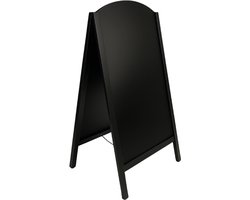 BRASQ Krijtstoepbord Elegance Zwart - 70x130 CM - Krijtbord - Reclamebord - Stoepbord - Dubbelzijdig - voor Binnen en Buiten - Horeca