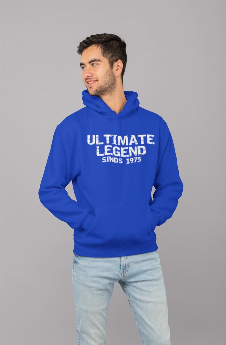 1975 Jaar Blauw Hoodie heren - Maat XXL - Ultimate Legend - Verjaardag Cadeau Mannen - Limited Edition