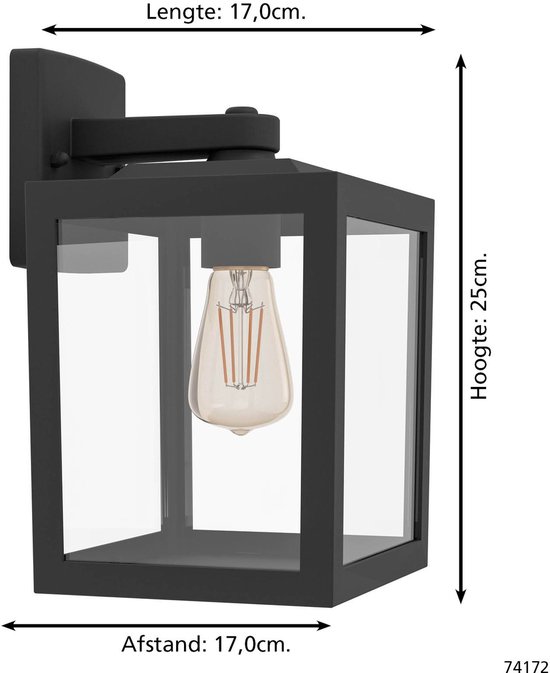EGLO Laterna 5 Wandlamp voor buiten, 1-lichts wandlamp van gegoten aluminium en glas, kleur: wit, fitting: E27, IP44 EGLO Laterna 5 Wandlamp voor buiten, 1-lichts wandlamp van gegoten aluminium en glas, kleur: wit, fitting: E27, IP44