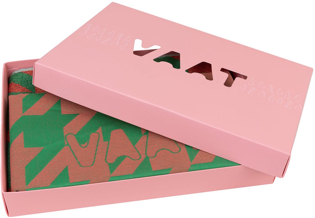 Gift set pied-de-poule koraal / groen