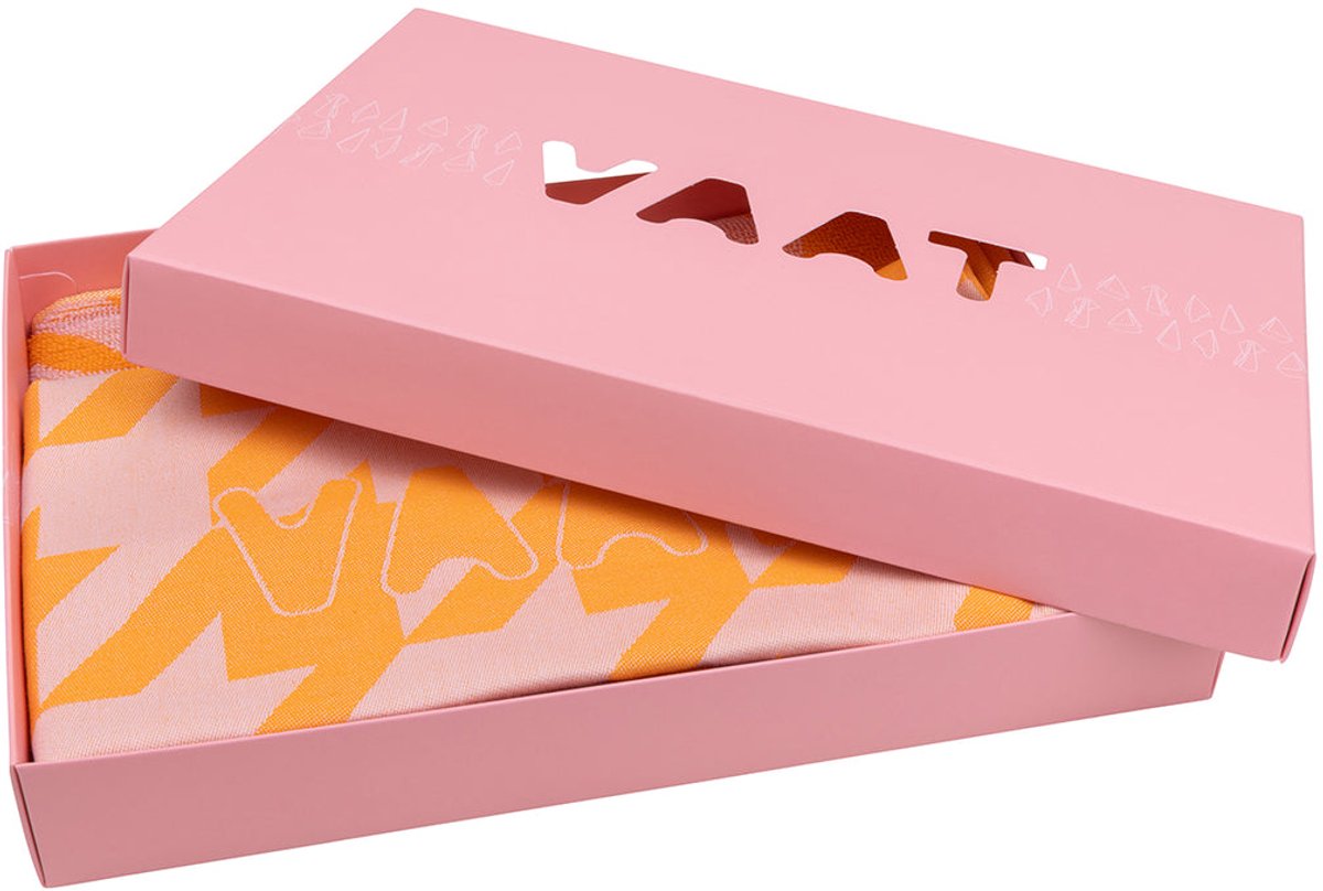 Gift set pied-de-poule oranje / roze
