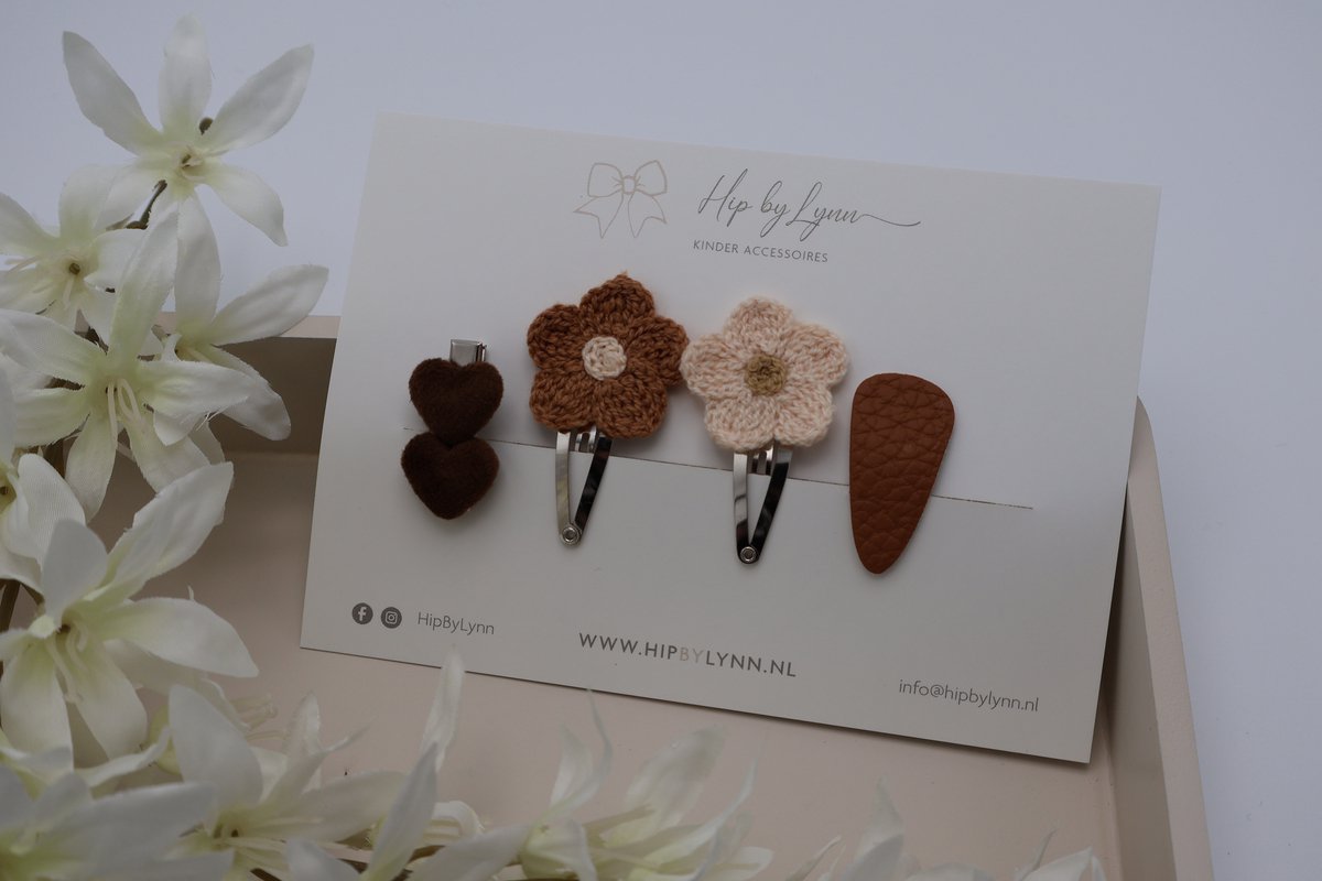 HipByLynn - Haarclipjes Charlotte - Haarclipjes set - Haaraccessoires - Haarspeldjes kinderen