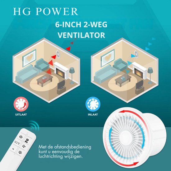 HG Power Afvoerventilator, 100 mm, 2 richtingen, badkamerventilator met afstandsbediening, 3 snelheden, stil, met geheugenfunctie, voor badkamer, keuken, toilet, garage, kelder, uitlaat en inlaat HG Power Afvoerventilator, 100 mm, 2 richtingen, badkamerventilator met afstandsbediening, 3 snelheden, stil, met geheugenfunctie, voor badkamer, keuken, toilet, garage, kelder, uitlaat en inlaat