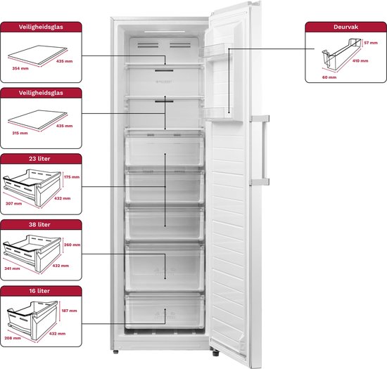 Inventum VR1850W Vriezer - No Frost, 272 liter, energieklasse C