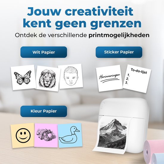 X1 Draagbare Mini Pocket Printer 80mm BT Draadloze