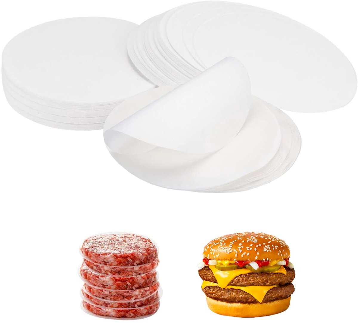500 Stuks Burgerpapier Rond - Anti-aanbak Scheidingsvellen - Voor Burgerpers & Patties - 11 cm
