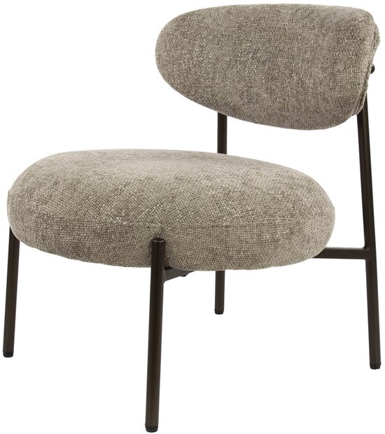Fauteuil rond Giga Meubel - Tissu Sable - Hauteur d'assise 41 cm