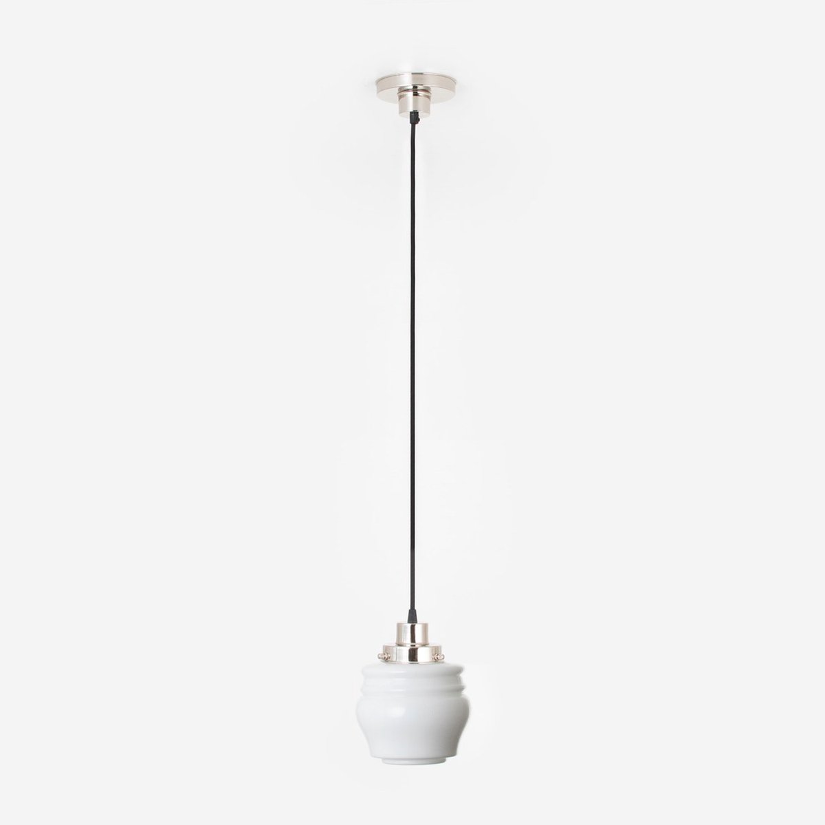 Hanglamp aan snoer Bloemknop 20's Nikkel - Art Deco Trade