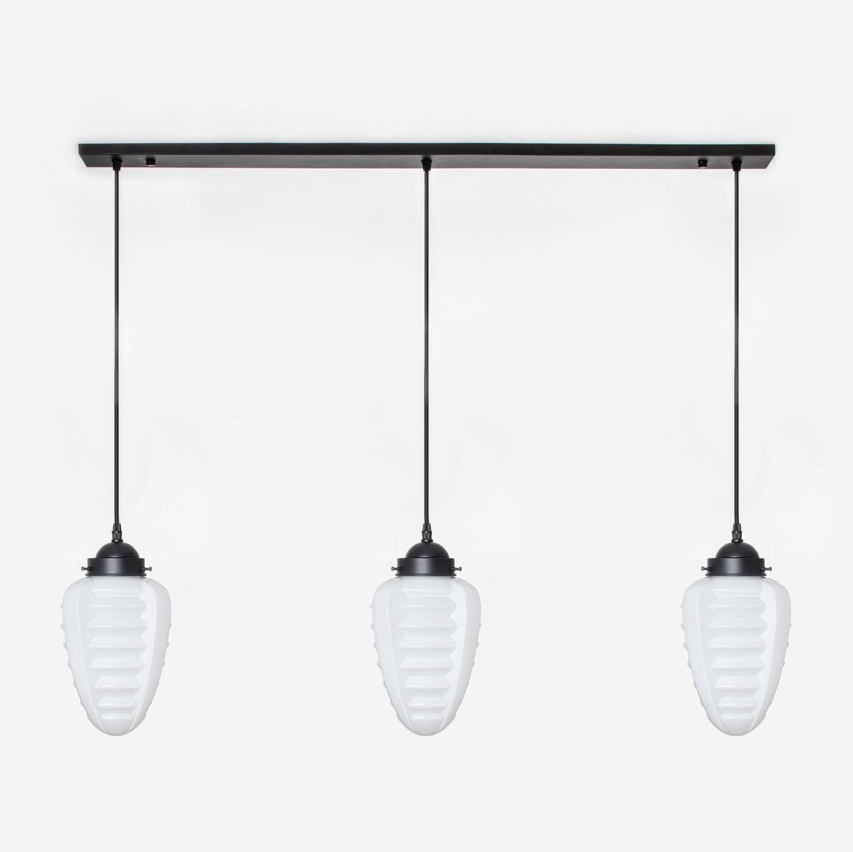 Coloured by Art 3 x Parole lampen aan plafondbalk Moonlight - Art Deco Trade Zwart